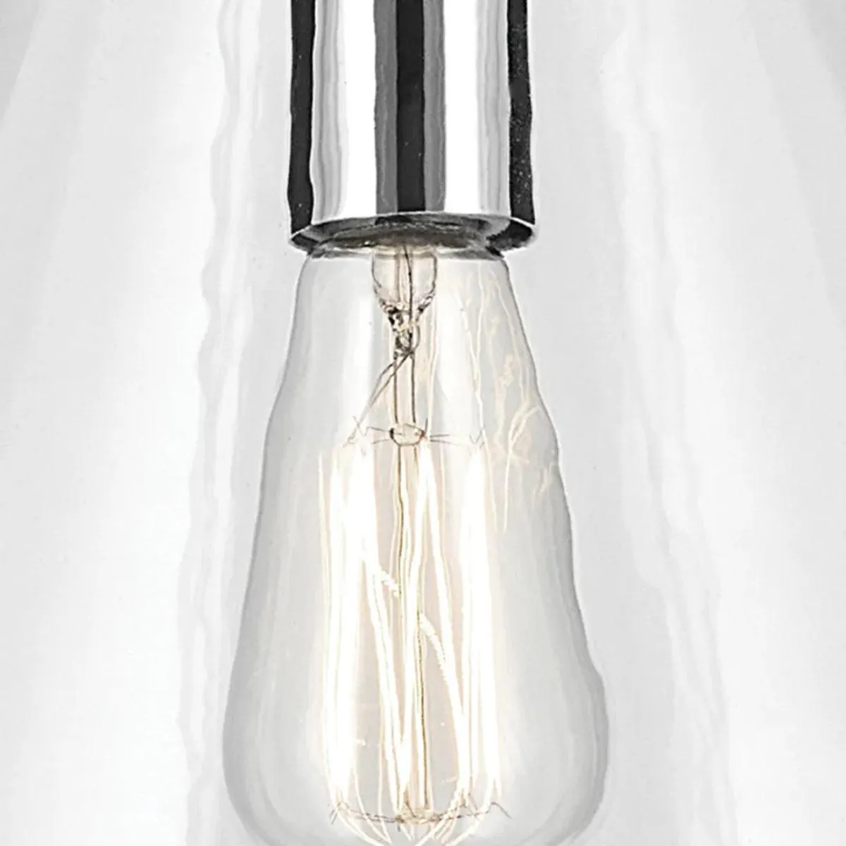 Everly 16" 1-Light Cone Pendant Light with Clear Glass, Chrome Finish