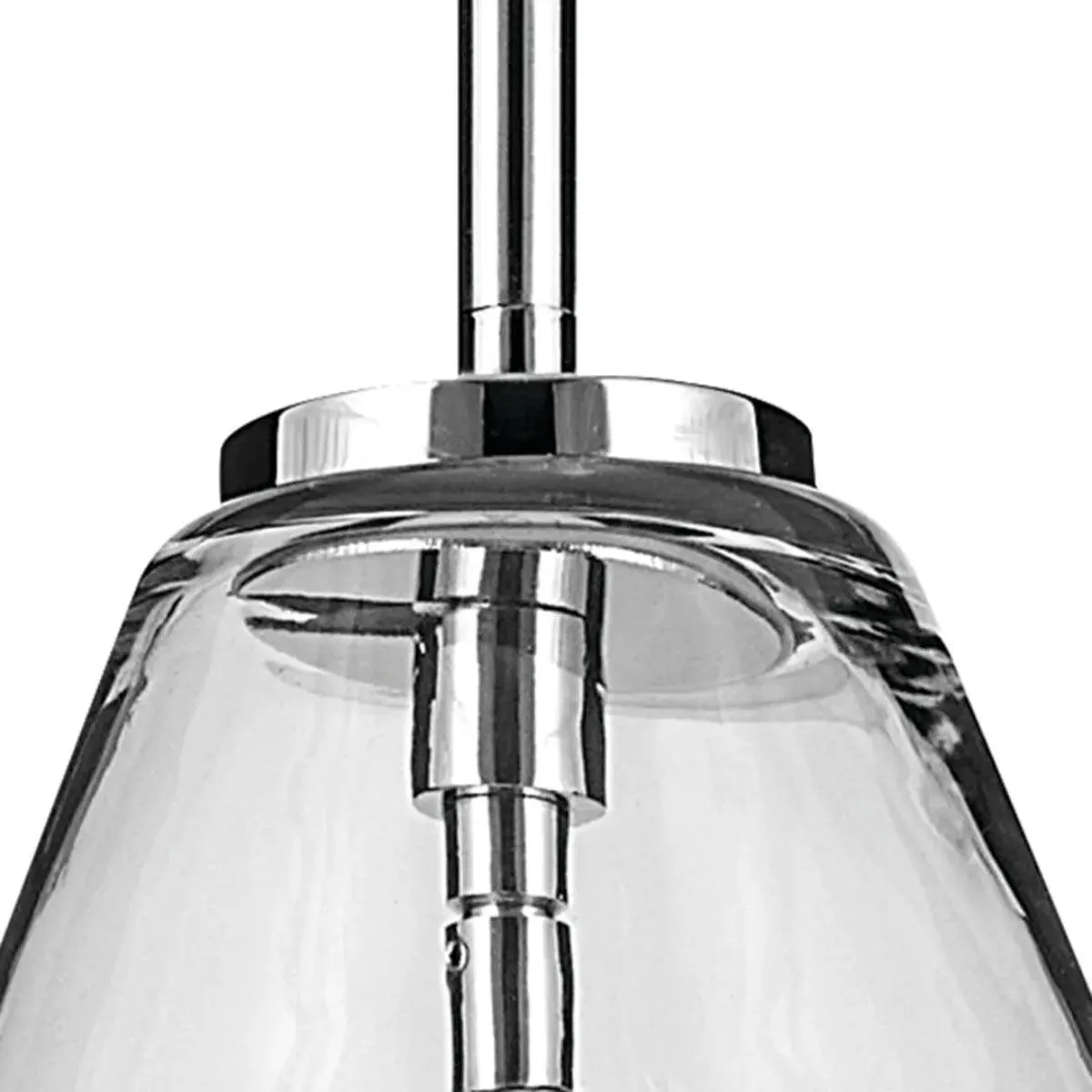 Everly 16" 1-Light Cone Pendant Light with Clear Glass, Chrome Finish