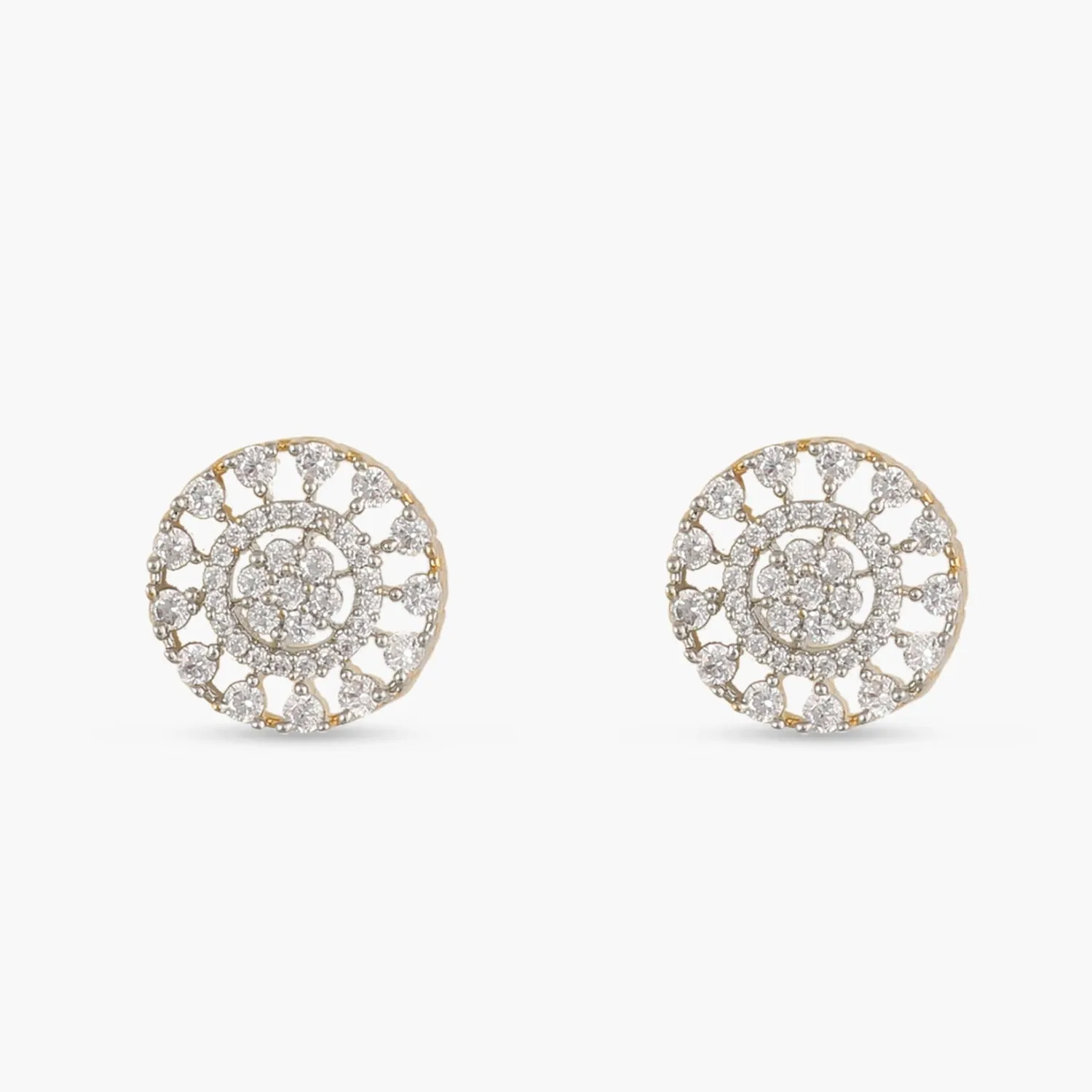 Floral Burst CZ Stud Earrings