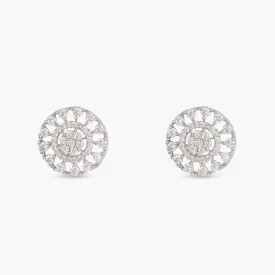 Floral Burst CZ Stud Earrings