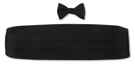 Formal Black Satin Cummerbund Set - CB591