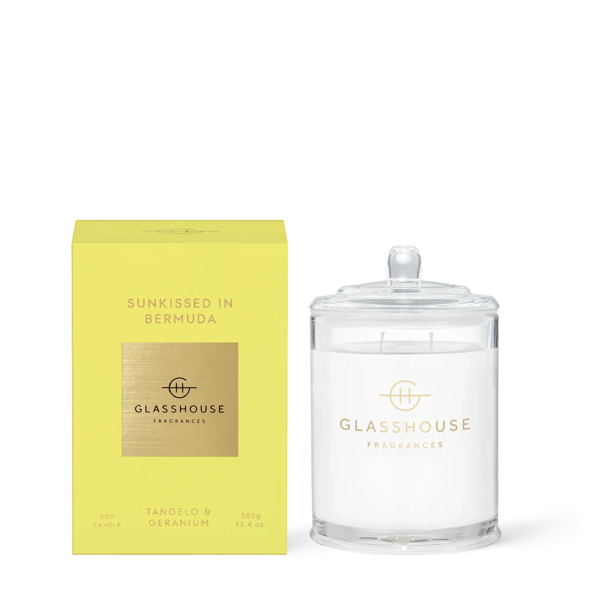 GLASSHOUSE FRAGRANCE 380g Candle SUNKISSED IN BERMUDA