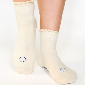 Happy Ankle Grip Socks - Macadamia (Barre/Pilates)