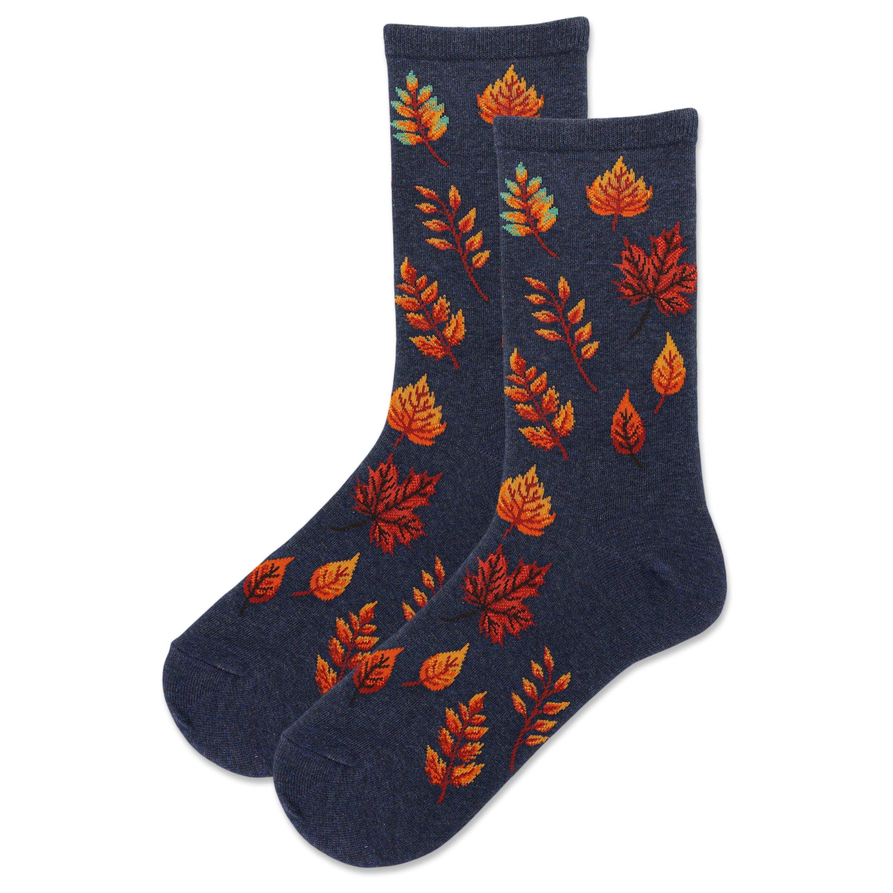 HOTSOX Women's Autumn Leaves Crew Sock