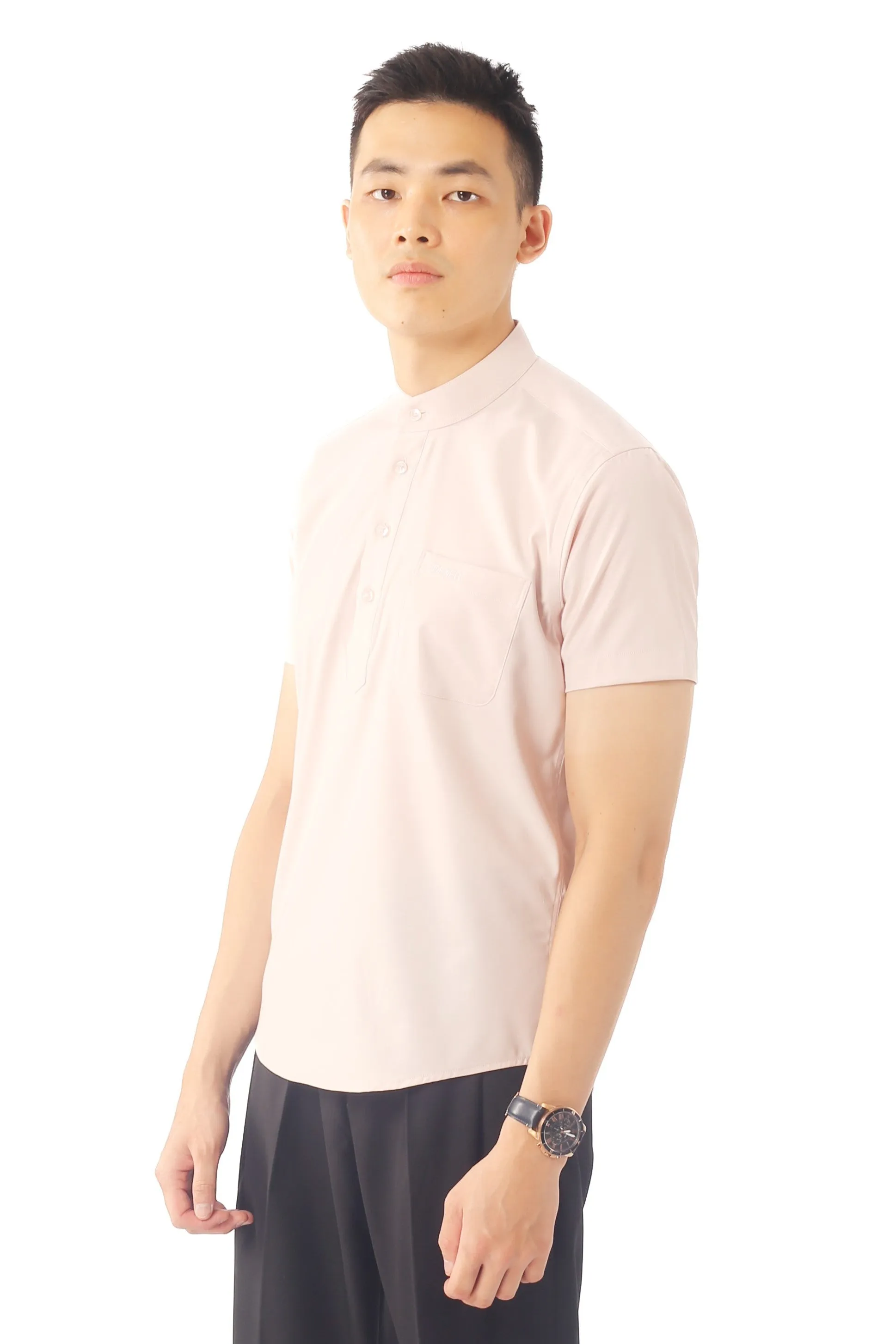 IDEXER MANDARIN SHORT SLEEVE SHIRT [SLIM FIT] ID0263