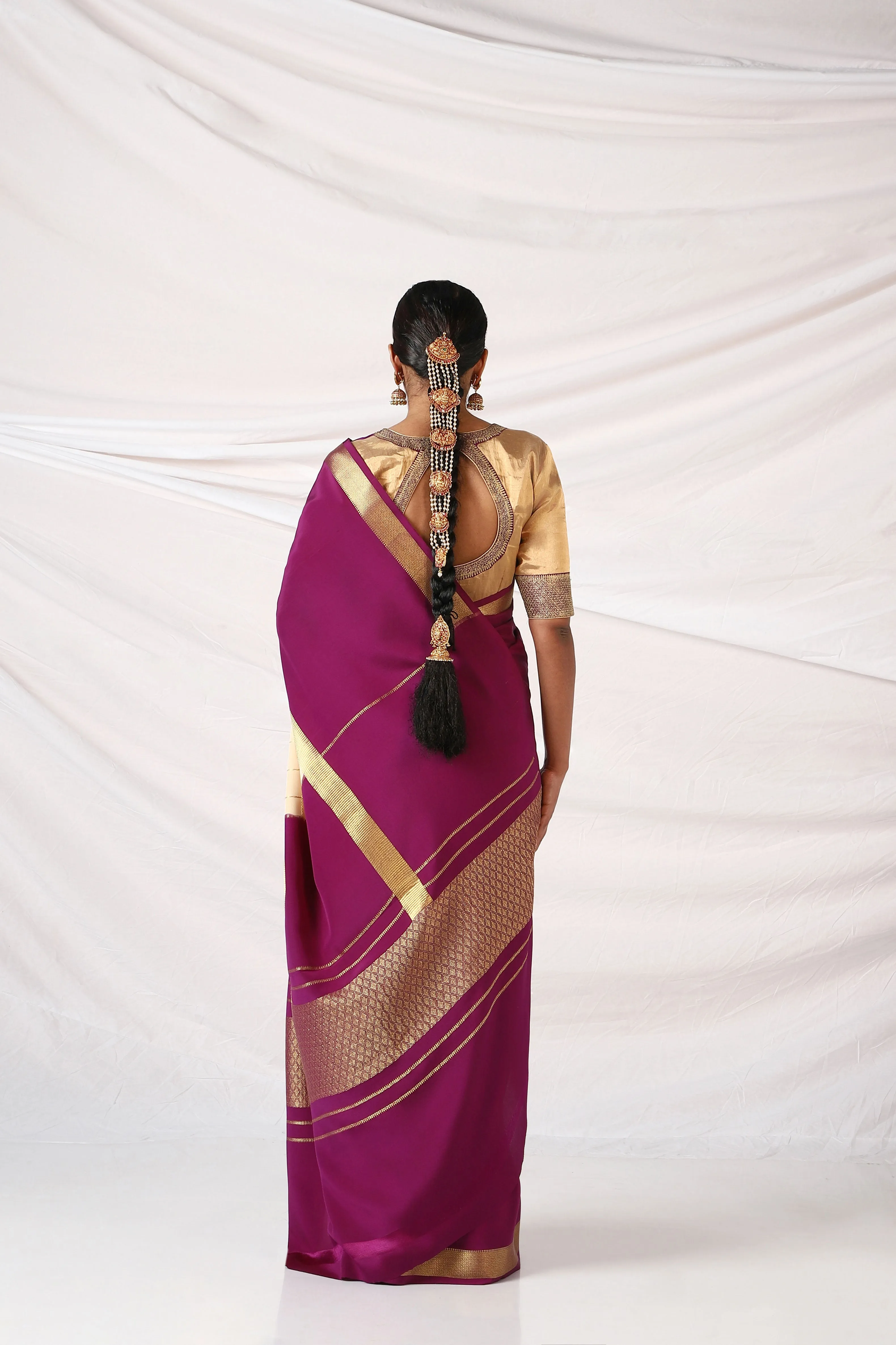 Indigo Purple x wood ash Devi Saree