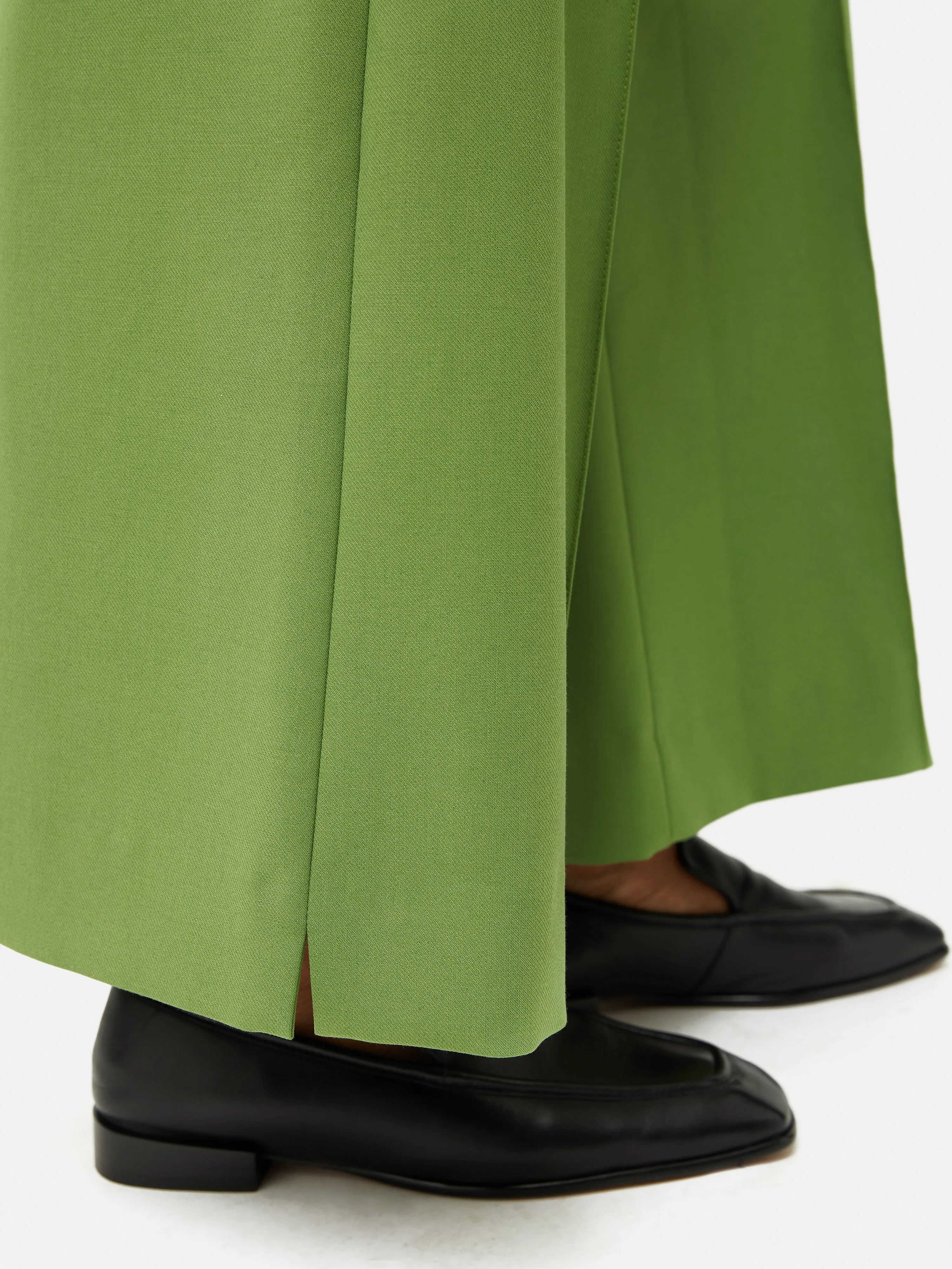 Italian Modern Crepe Sailor Trouser | Green