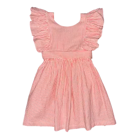 Kaki Ruffle Dress – Carolina Coral Seersucker