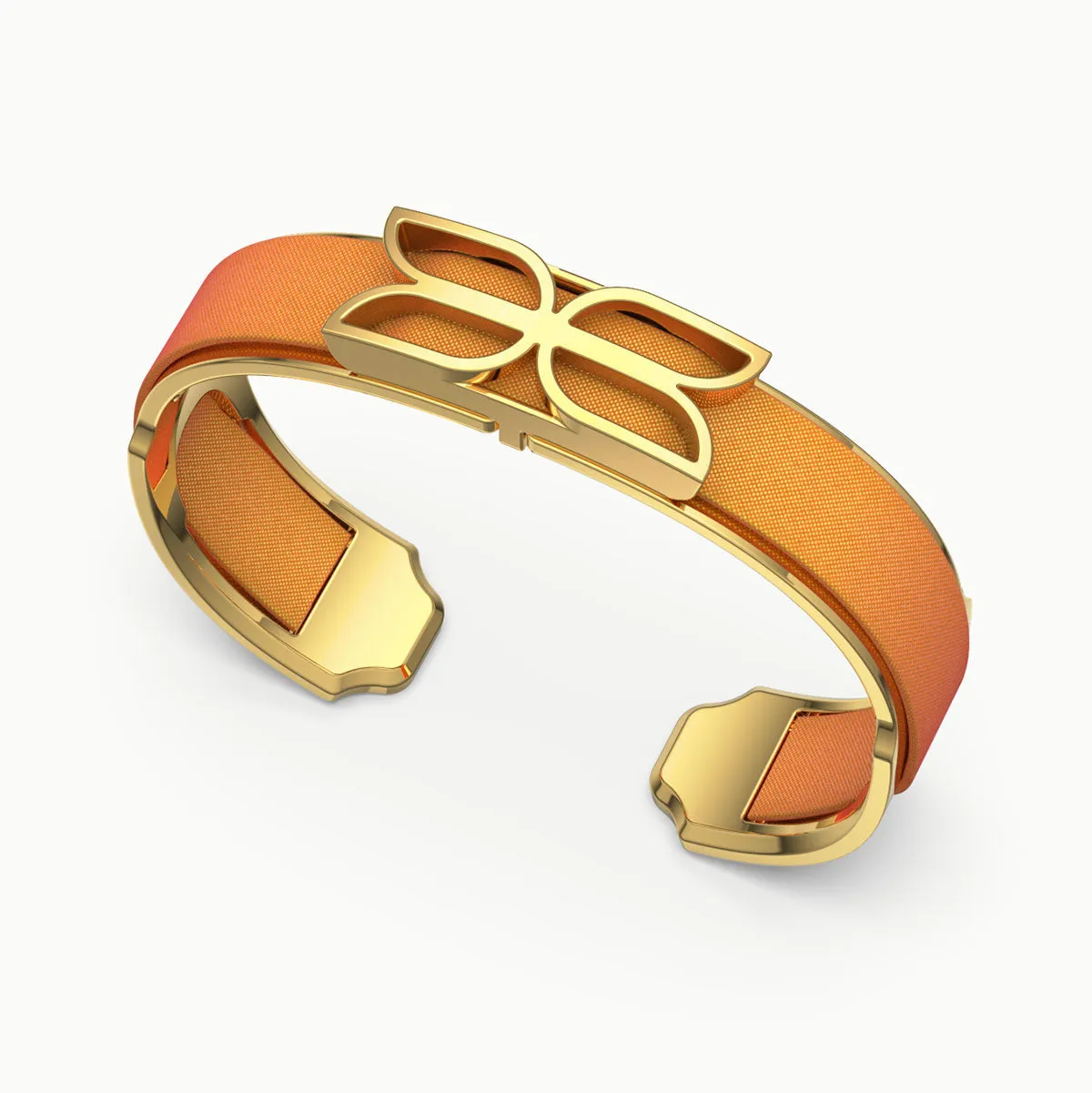 Kawung Silk Cuff - Sunset Orange