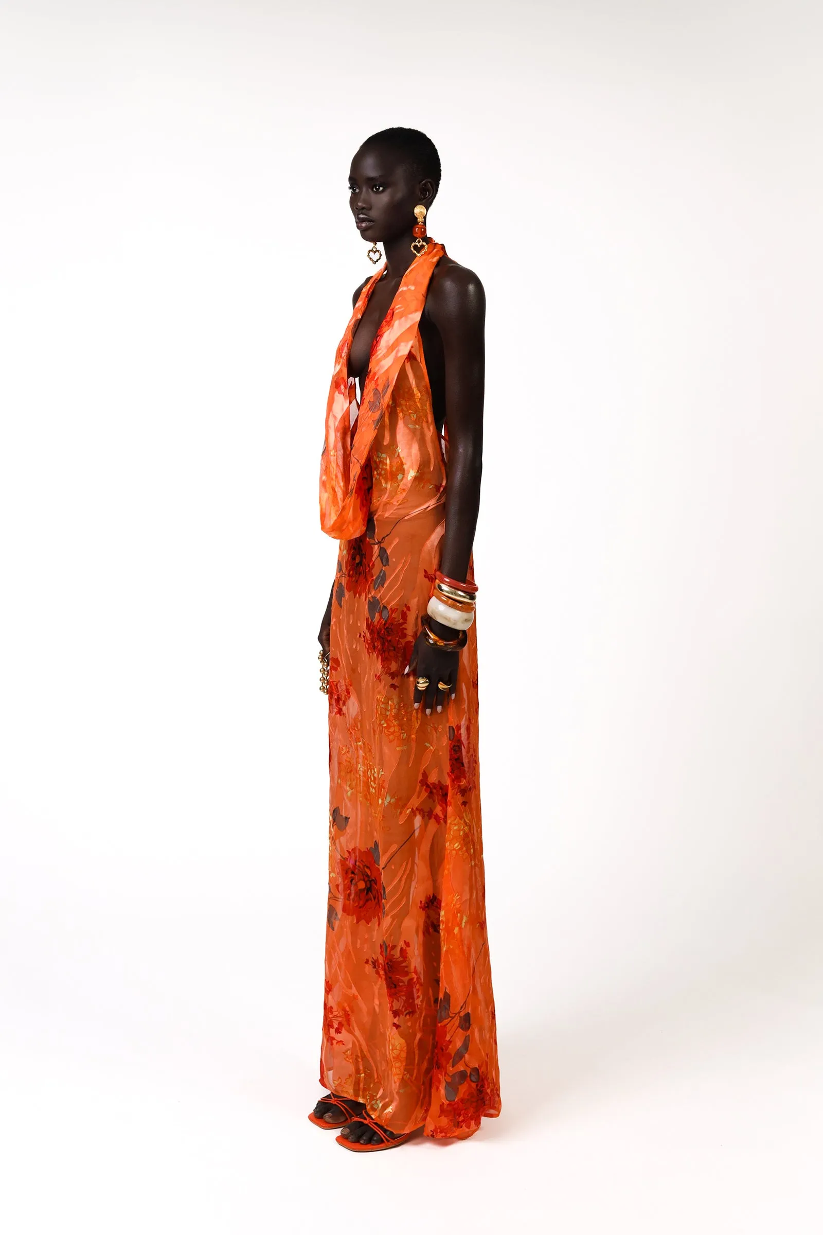 Kept Silk Dress - Orange