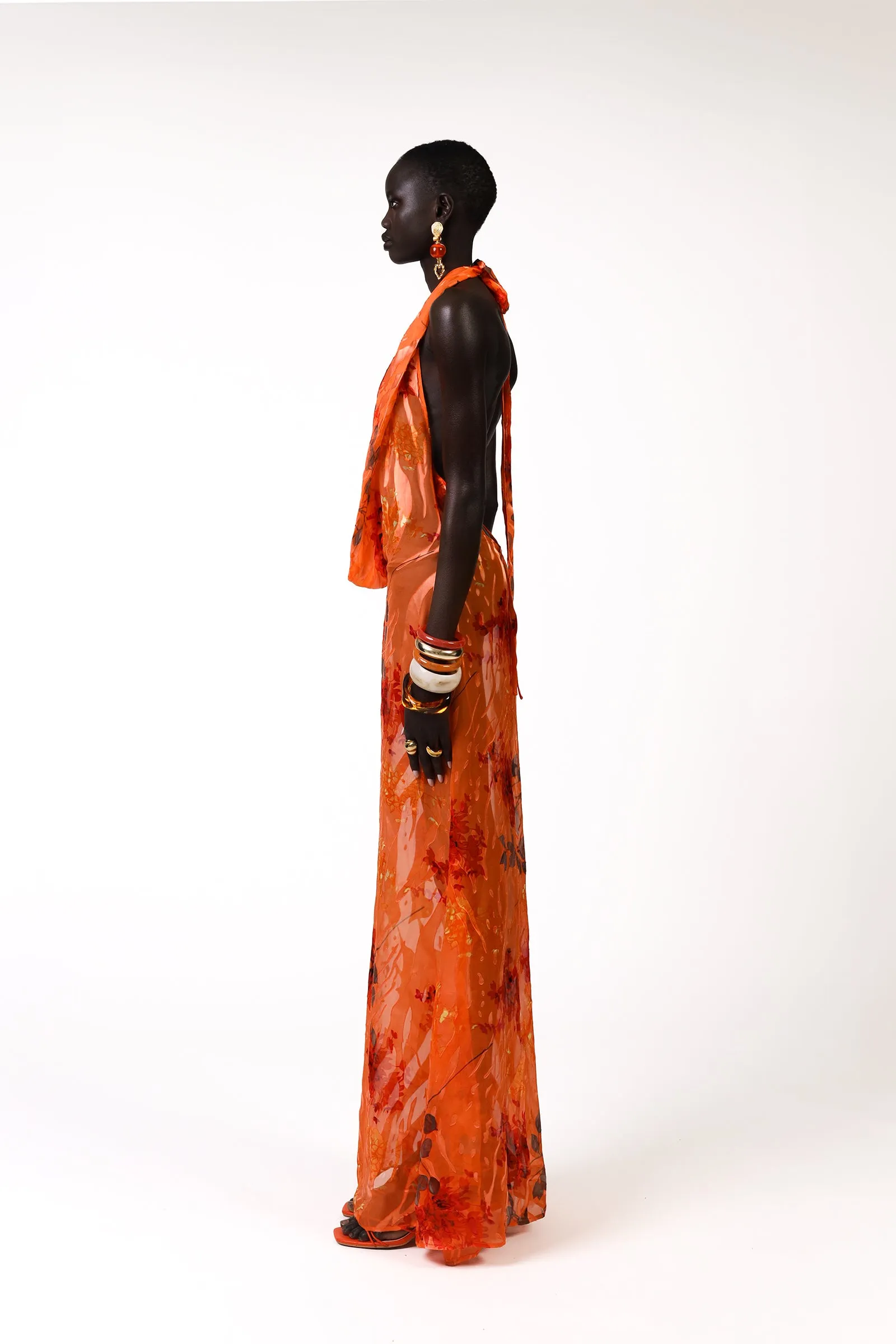 Kept Silk Dress - Orange