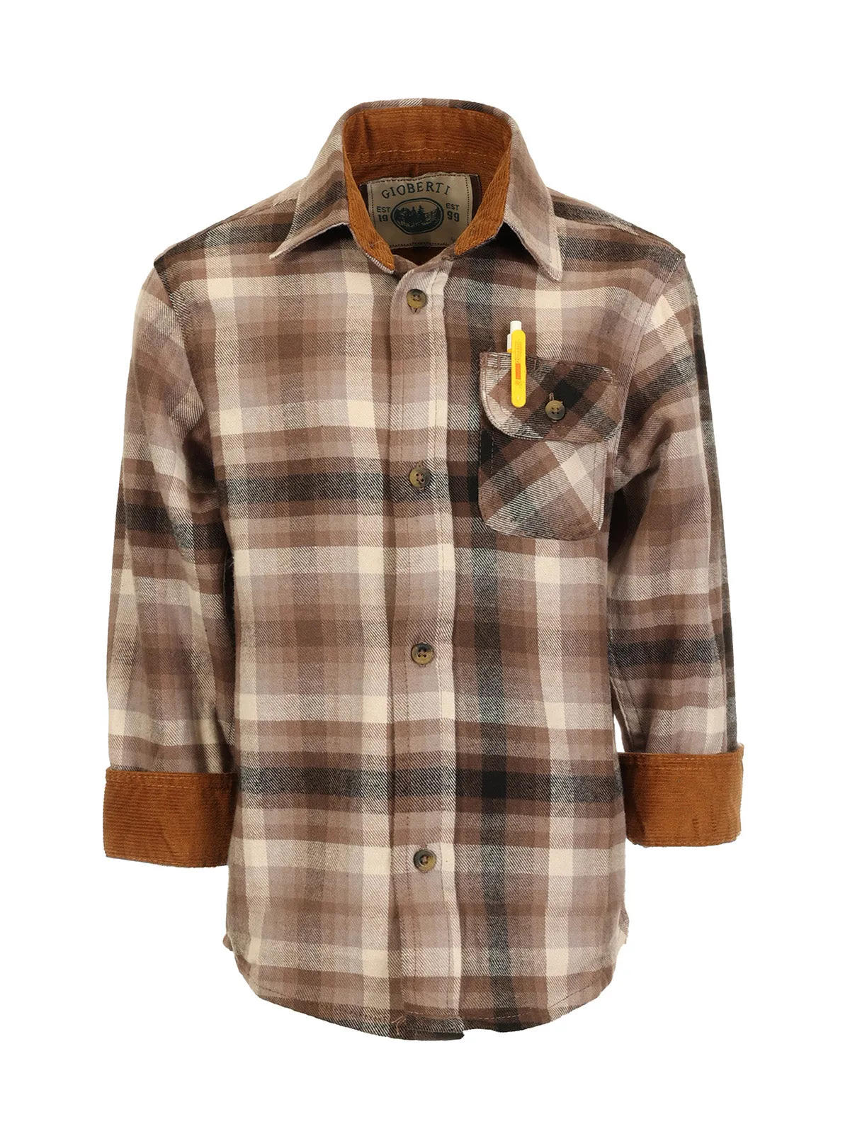 Kid's (4-7) Flannel w/ Corduroy Contrast