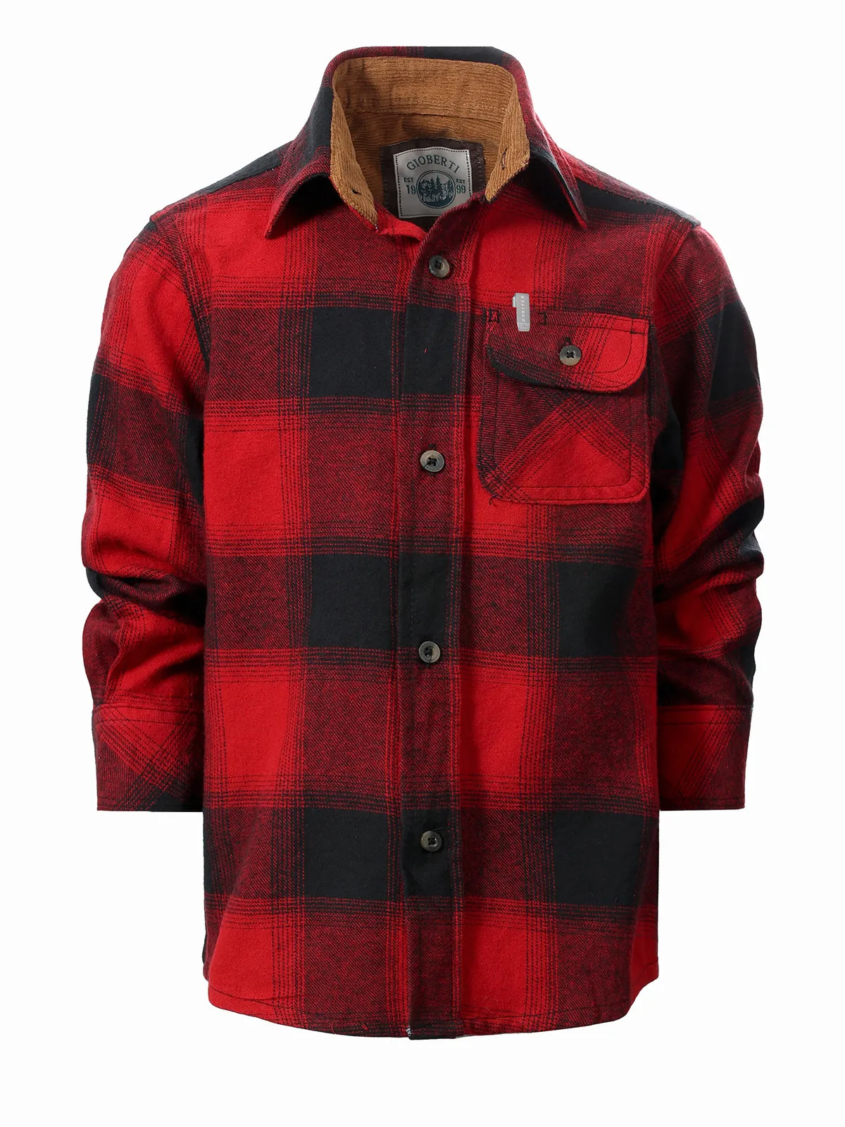 Kid's (4-7) Flannel w/ Corduroy Contrast