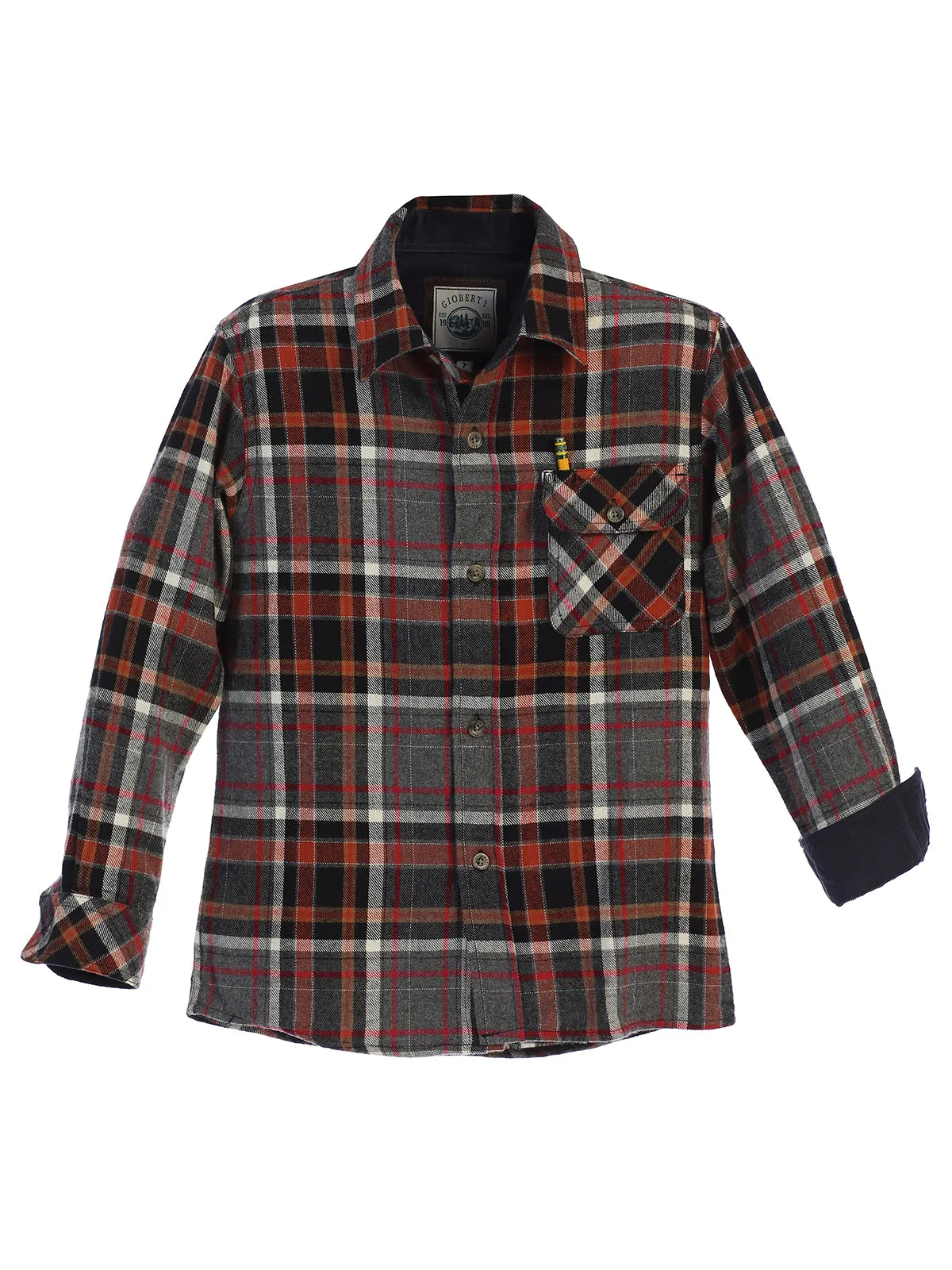 Kid's (4-7) Flannel w/ Corduroy Contrast