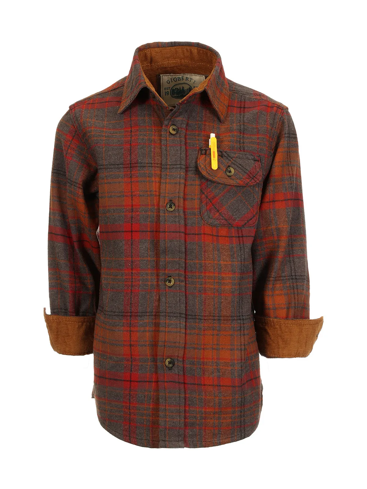 Kid's (4-7) Flannel w/ Corduroy Contrast