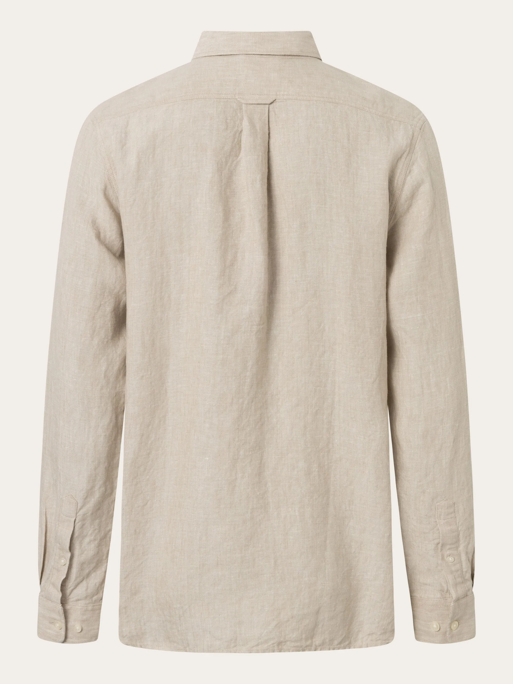 Linen custom fit LS shirt - Light feather gray