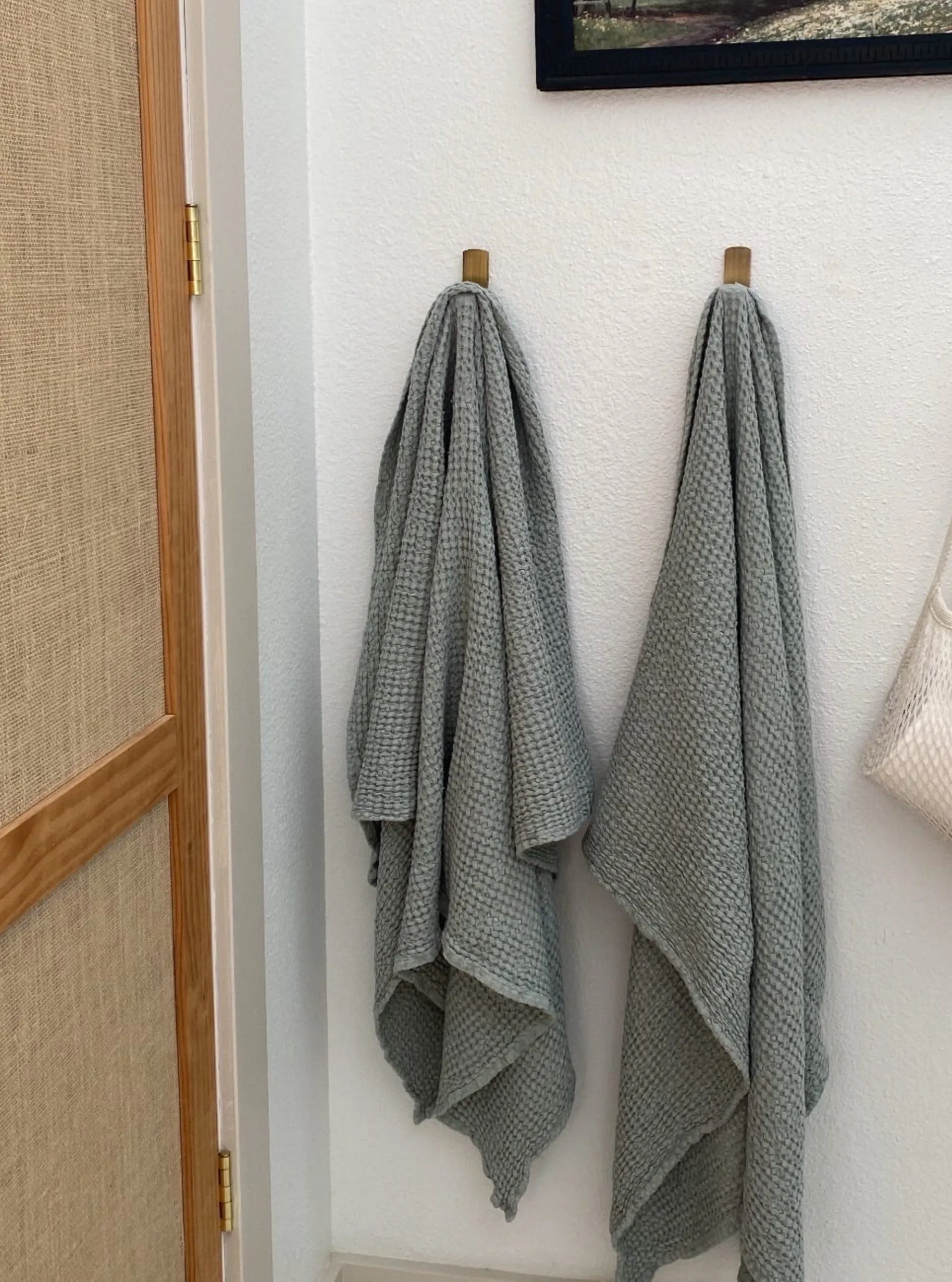 Linen Waffle Bath Towel - Sage Green