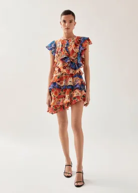 Lorette Print Floral Multicolor Mini Dress