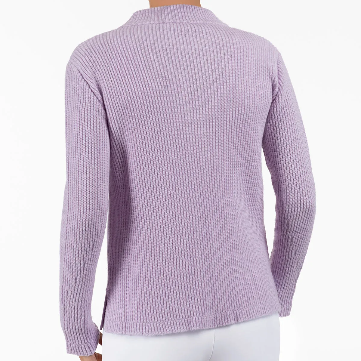 Lurex Zip Cardigan in Lavender