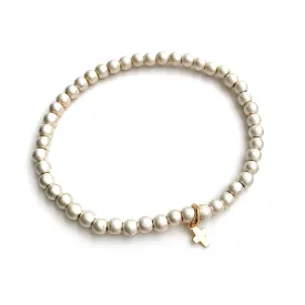 Luxe Cross Bracelet in White