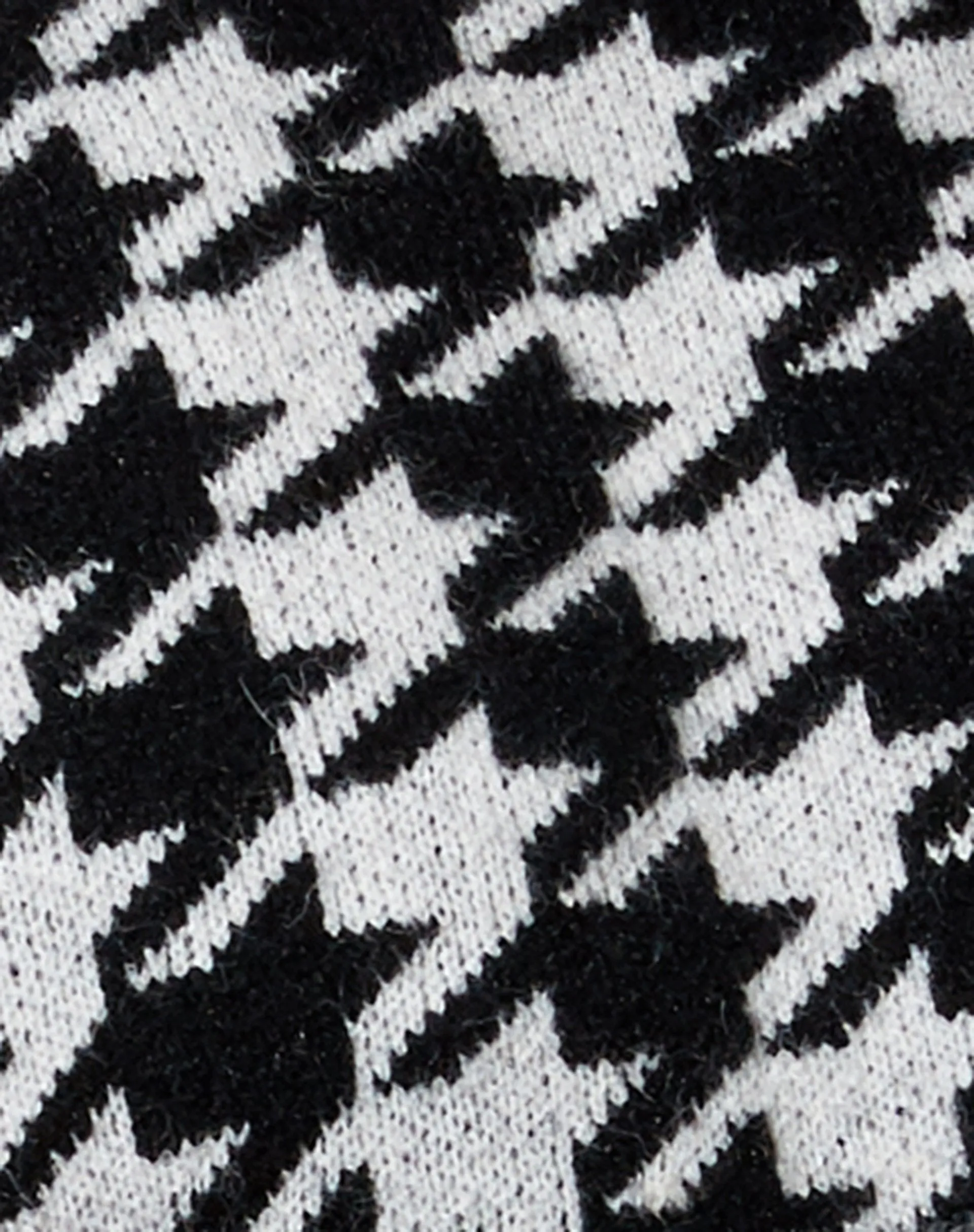 Margo Jumper in Knit Houndstooth Black and Ivory