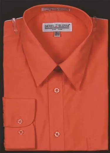 Men's Slim Fit Dress Shirt Color Orange