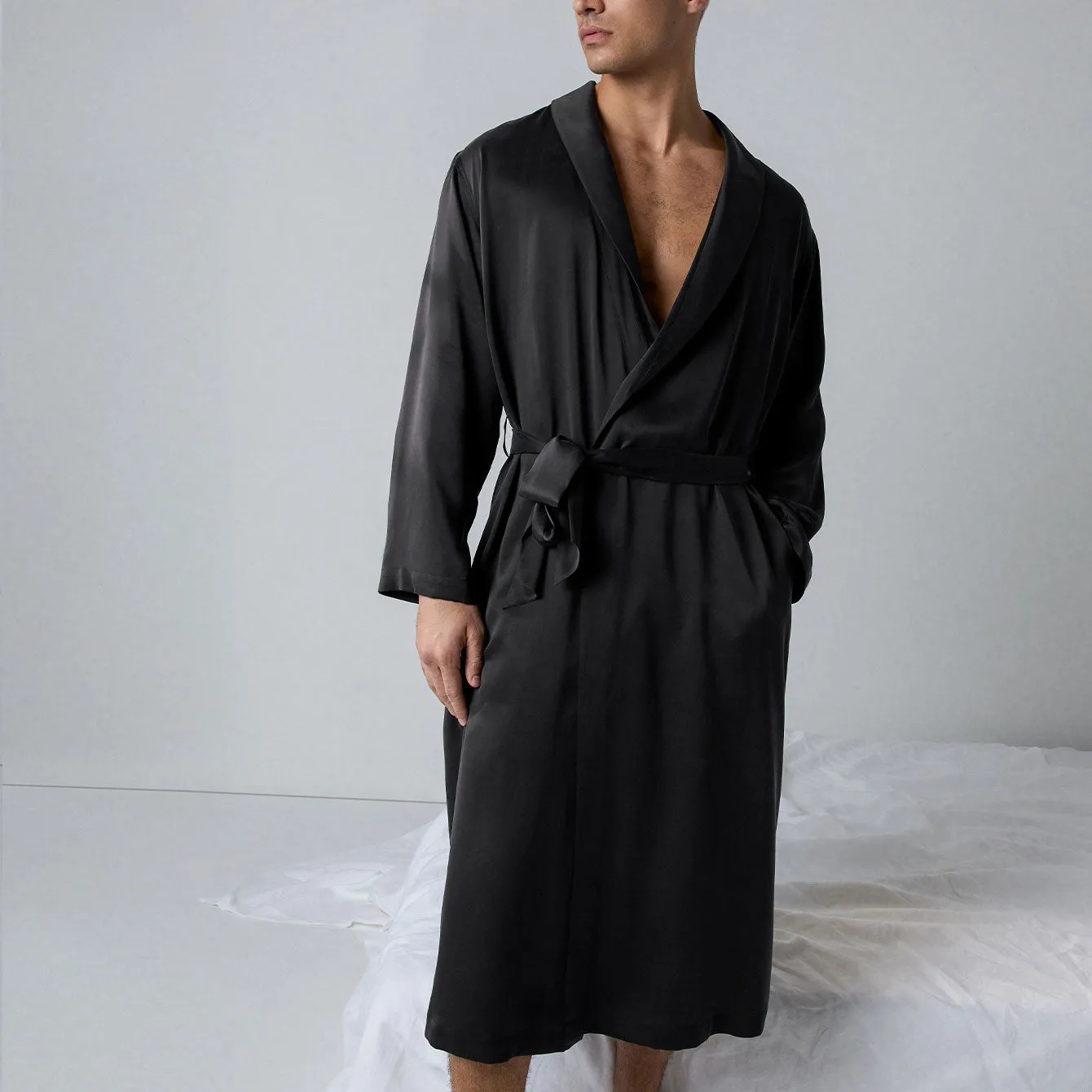 Men's Washable Silk Robe