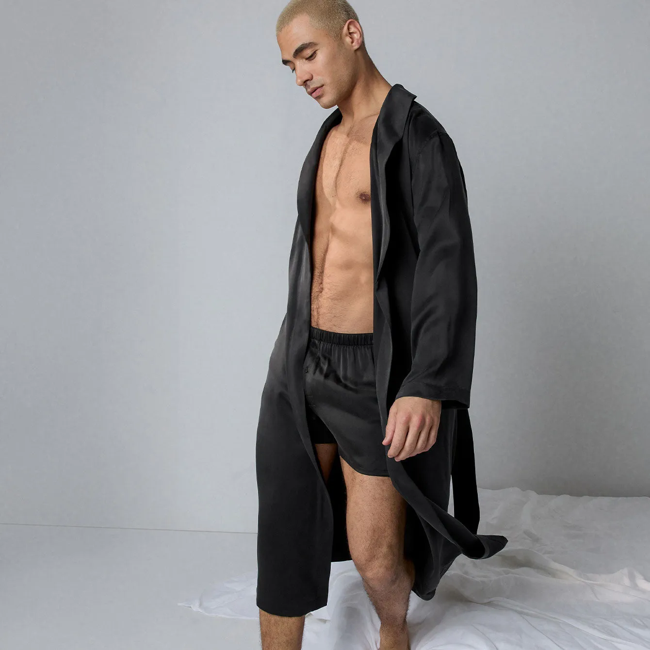 Men's Washable Silk Robe