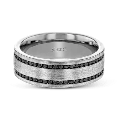 Men's Wedding Band In 14k Gold With Black Diamonds