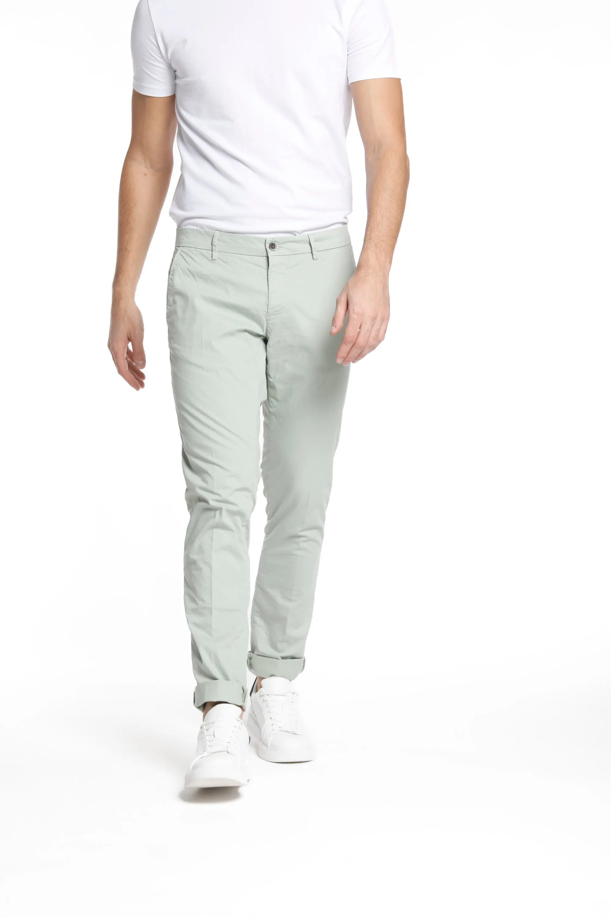 Milano Style pantalone chino uomo in gabardina stretch extra slim fit ①