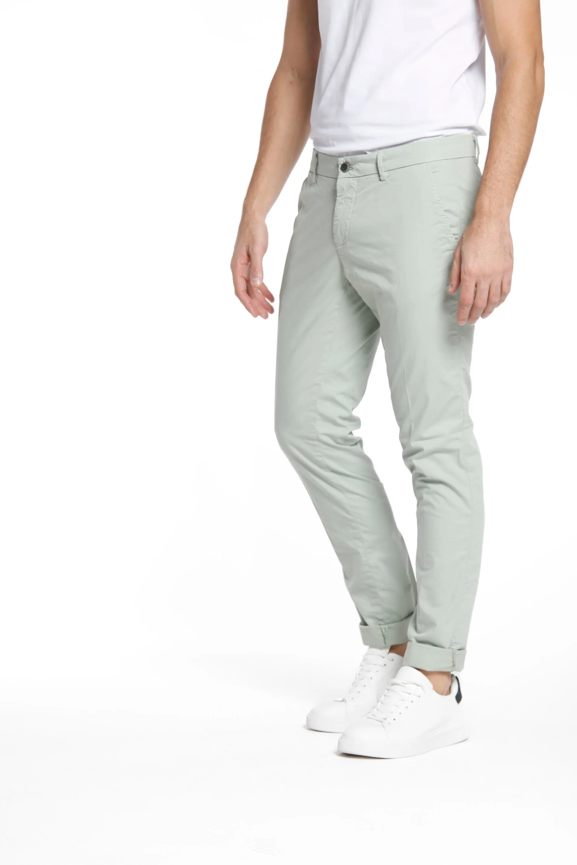 Milano Style pantalone chino uomo in gabardina stretch extra slim fit ①