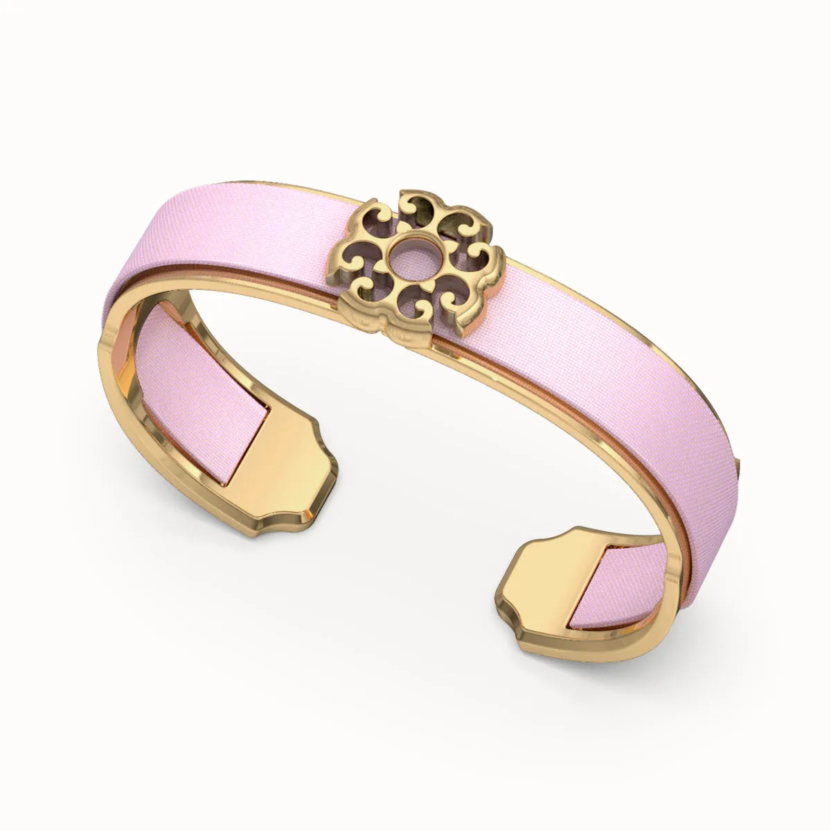 Nonya Blossom Silk Cuff - Frangipani Pink