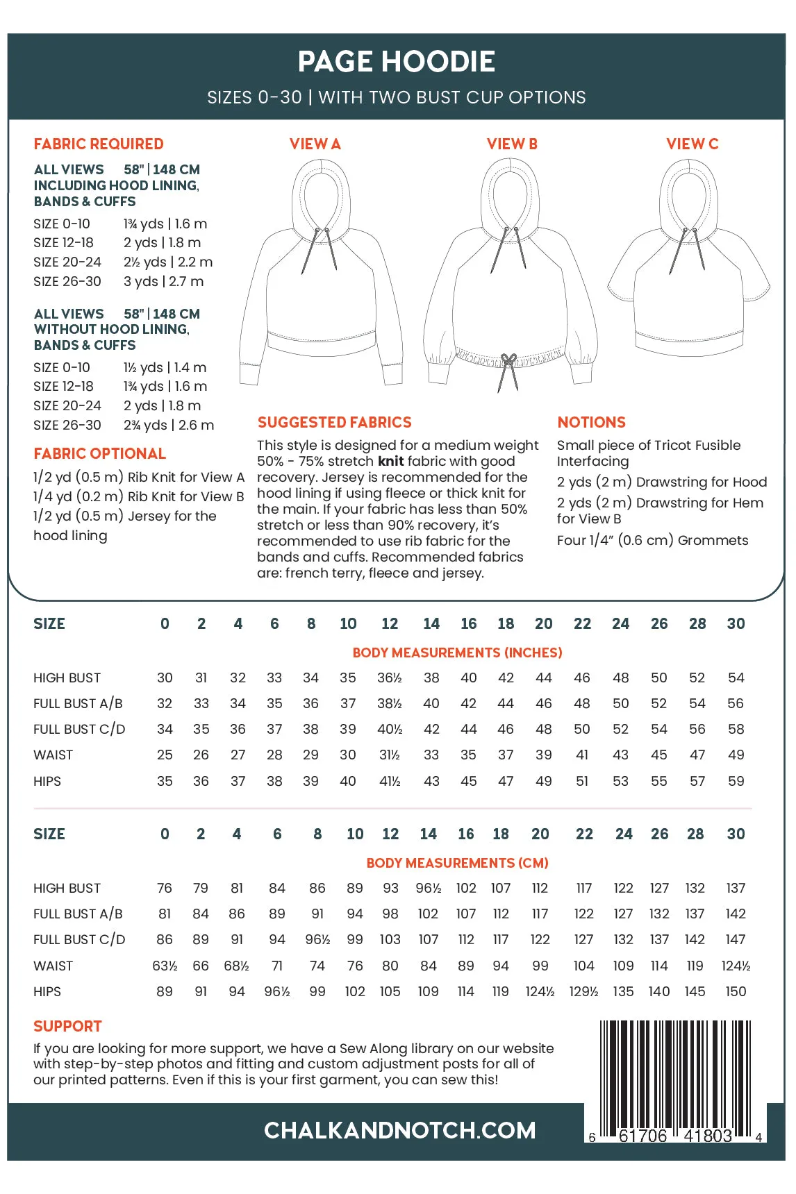 Page Hoodie - Sewing Pattern | Chalk and Notch Patterns