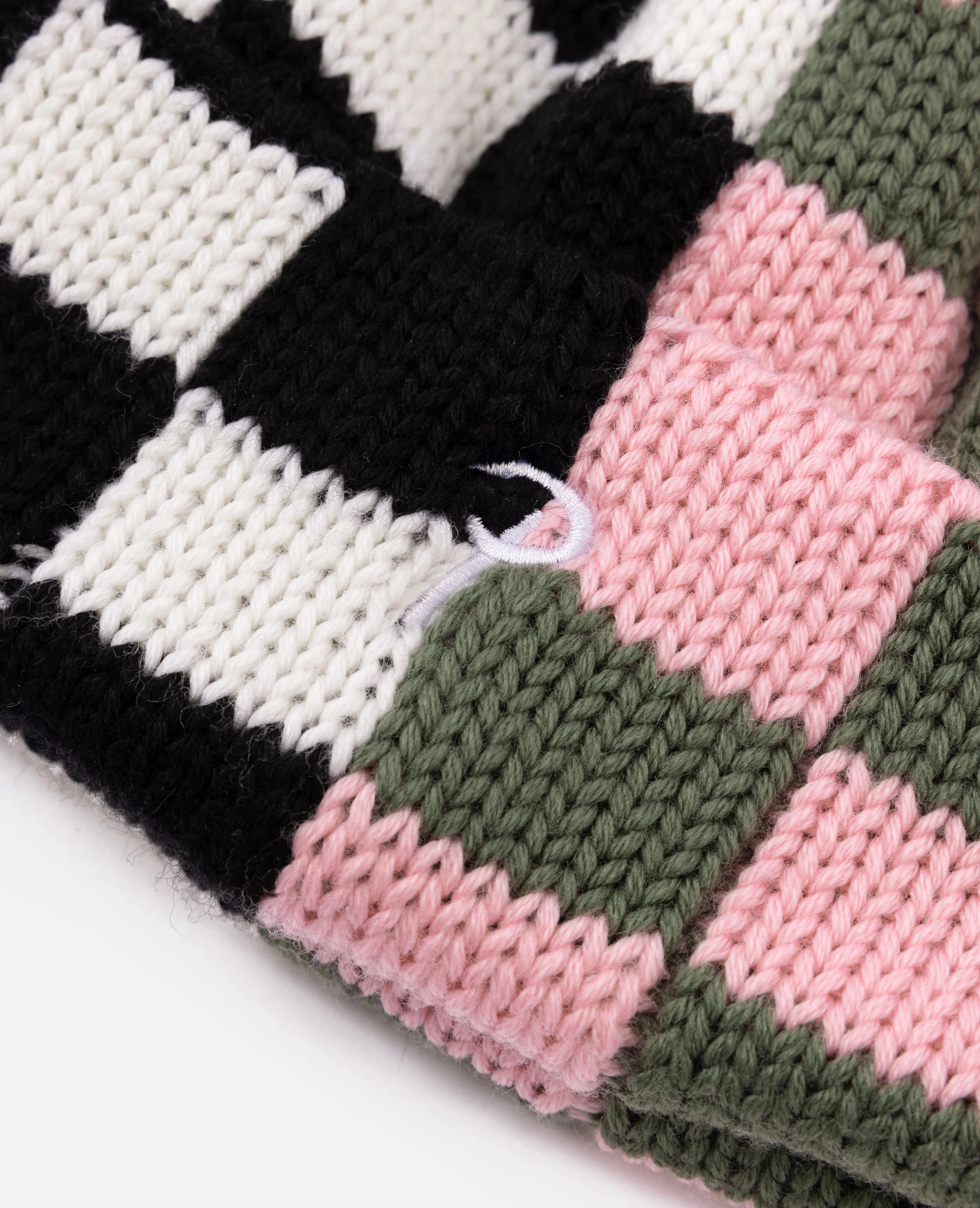 Patta Split Two Tone Knitted Beanie (Sea Salt/Begonia Pink)