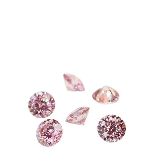 Portuguese Cut Round Pink Moissanite Stones