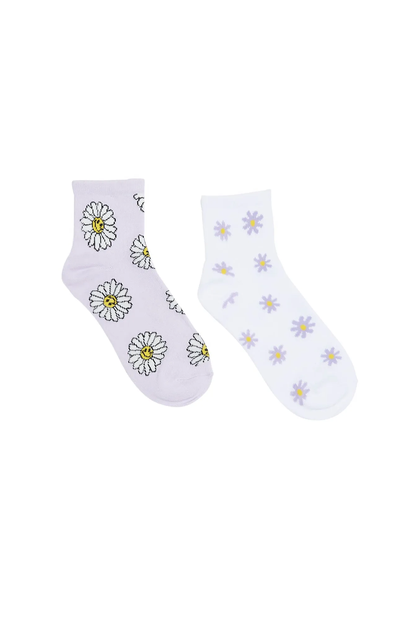 Printed Demi-Crew Socks 2-Pack