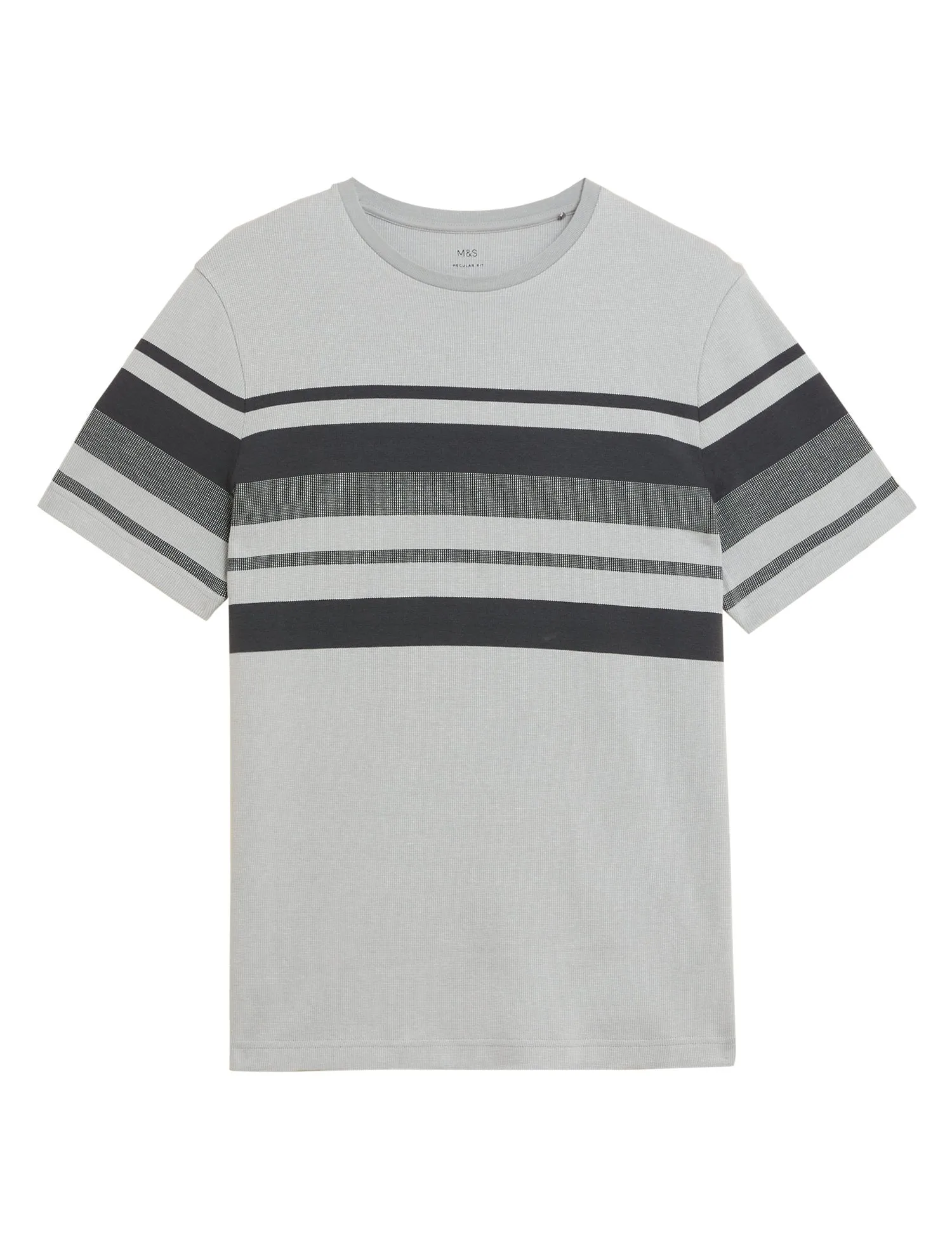 Pure Cotton Striped Double Knit T-Shirt