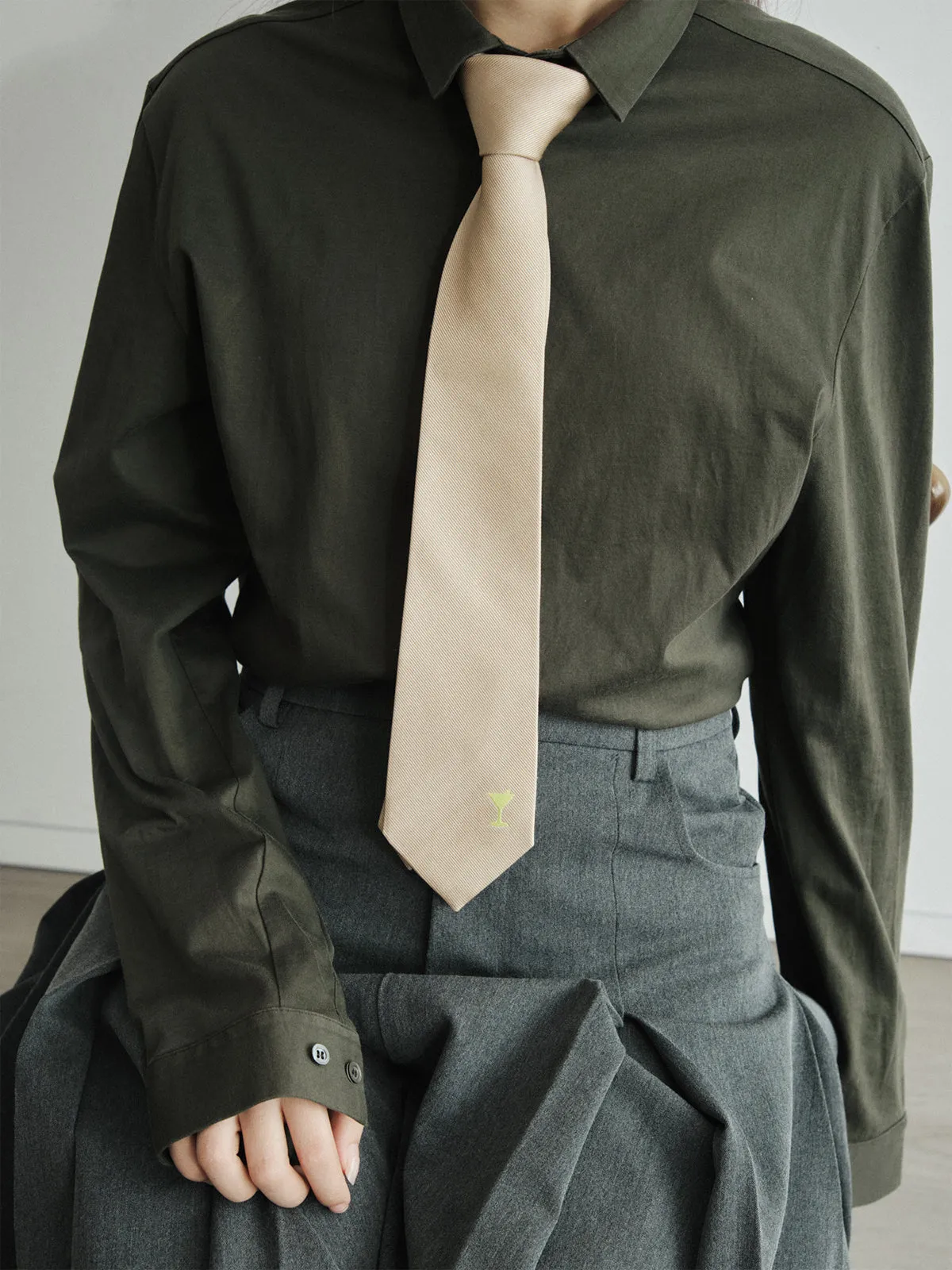 "Martini" Silk Tie - Khaki