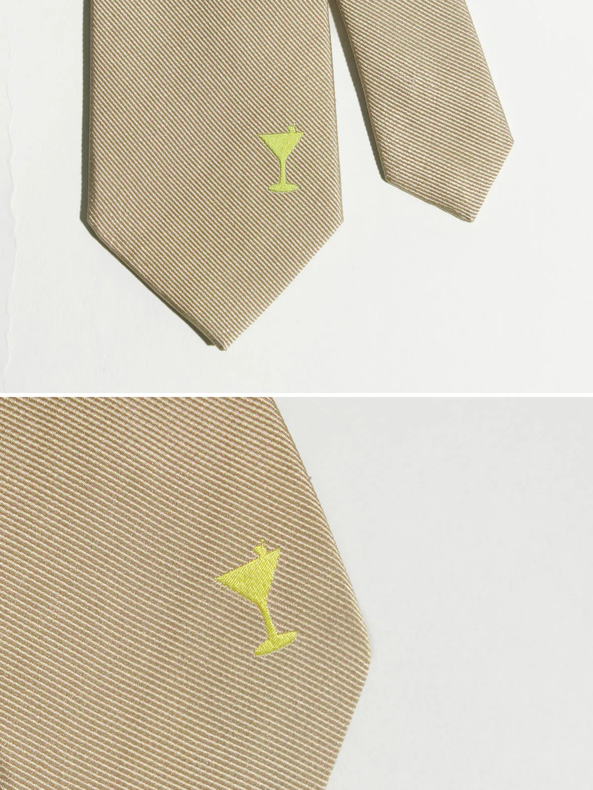 "Martini" Silk Tie - Khaki