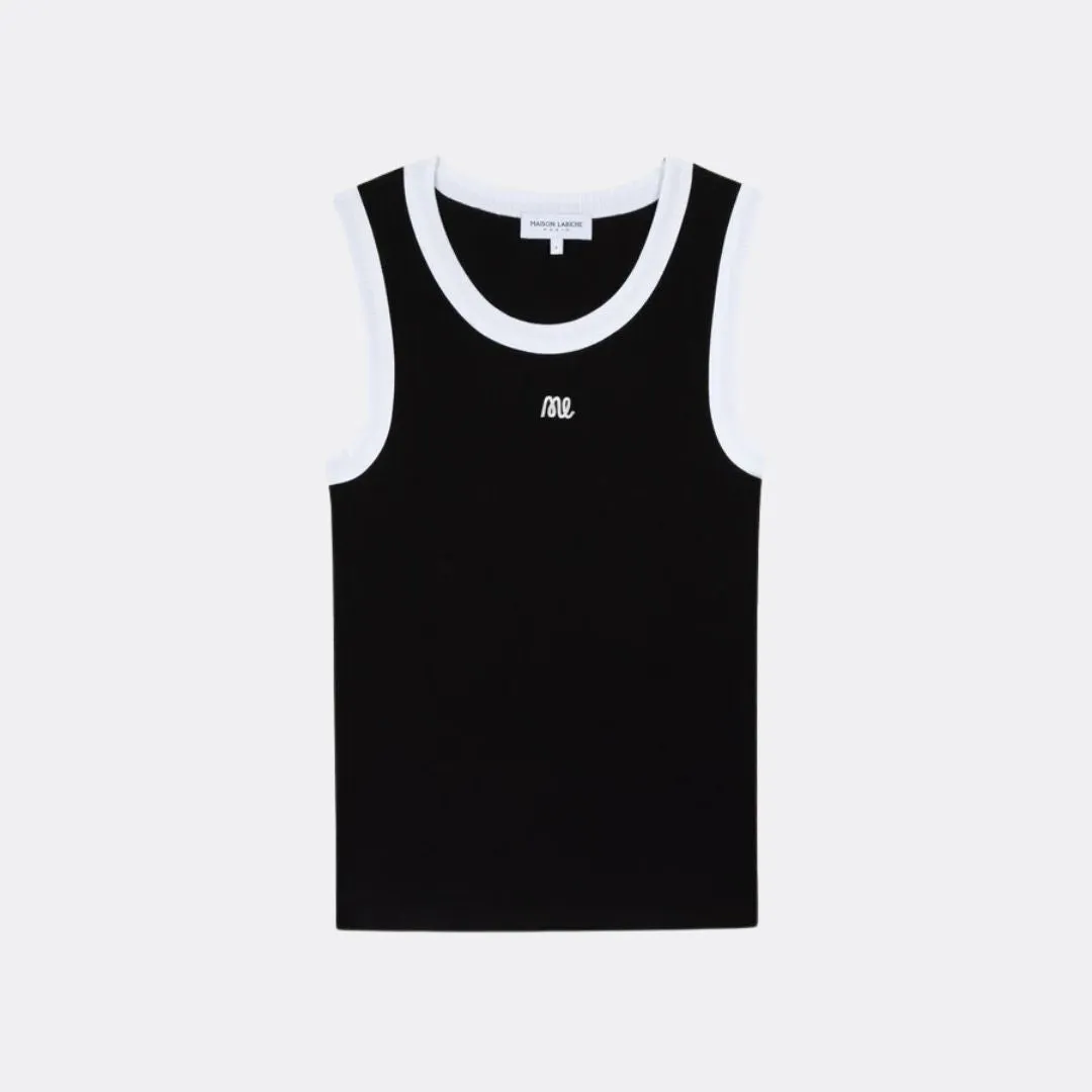 "Patch Coeur" Vitruve Tank Top (Black White)