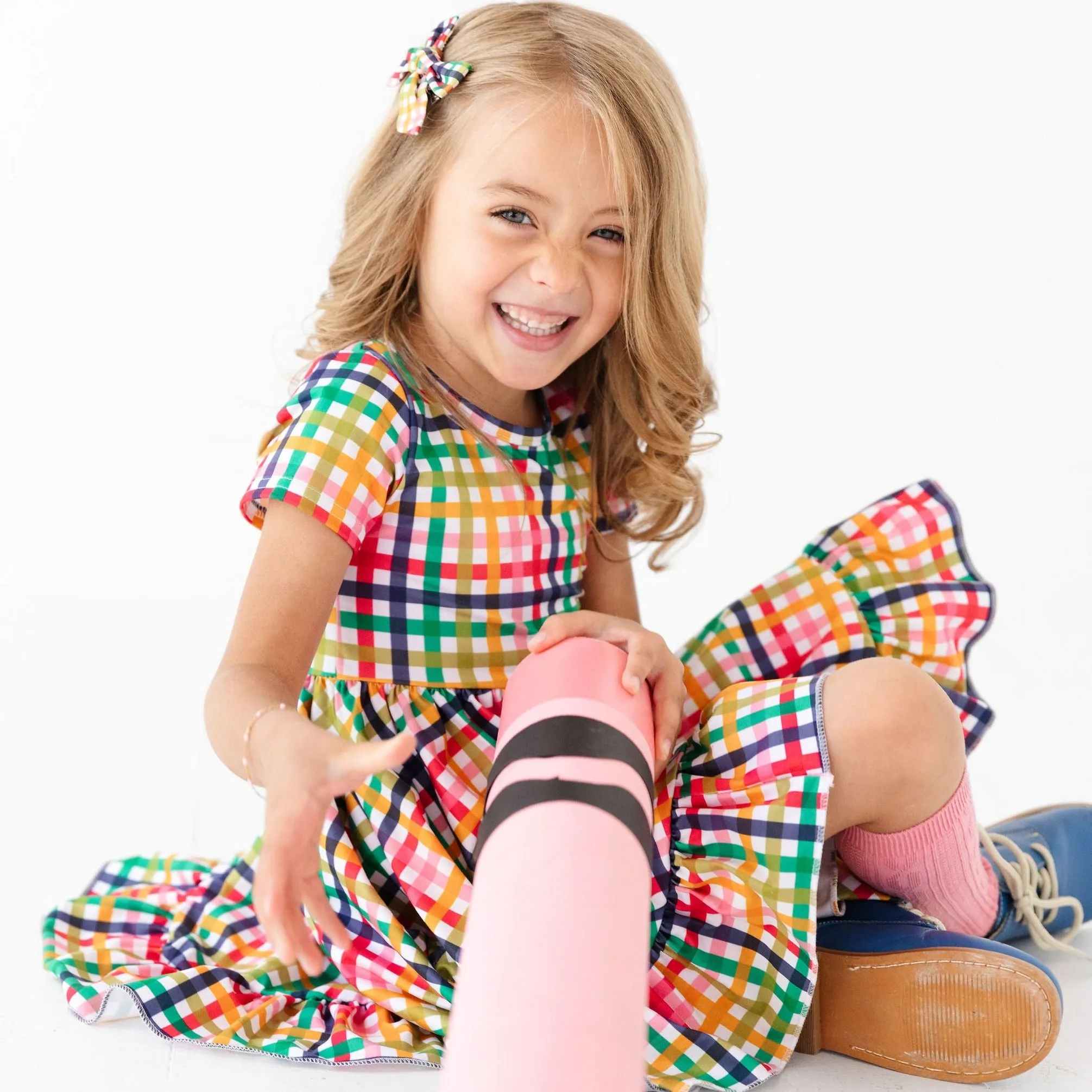 Rainbow Plaid Charm Dress