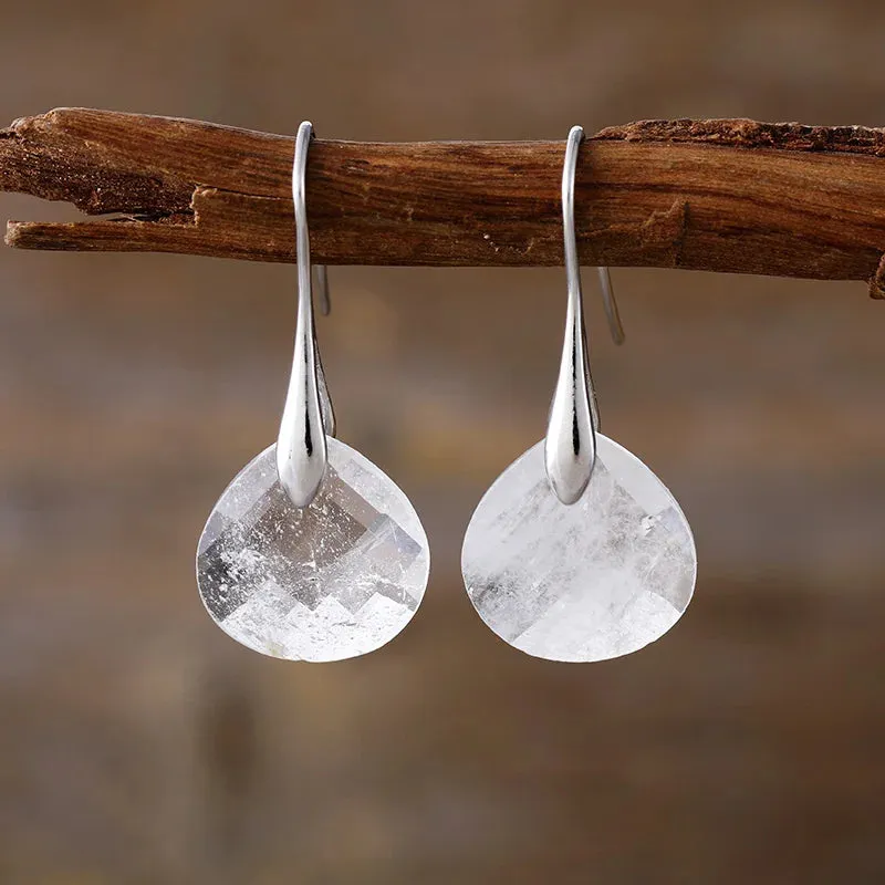 Ritzy Quartz Silver Drop Earrings