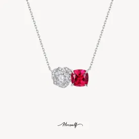 Ruby Shining Rose Necklace