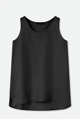 SABINA SILK TWILL TANK TOP IN BLACK