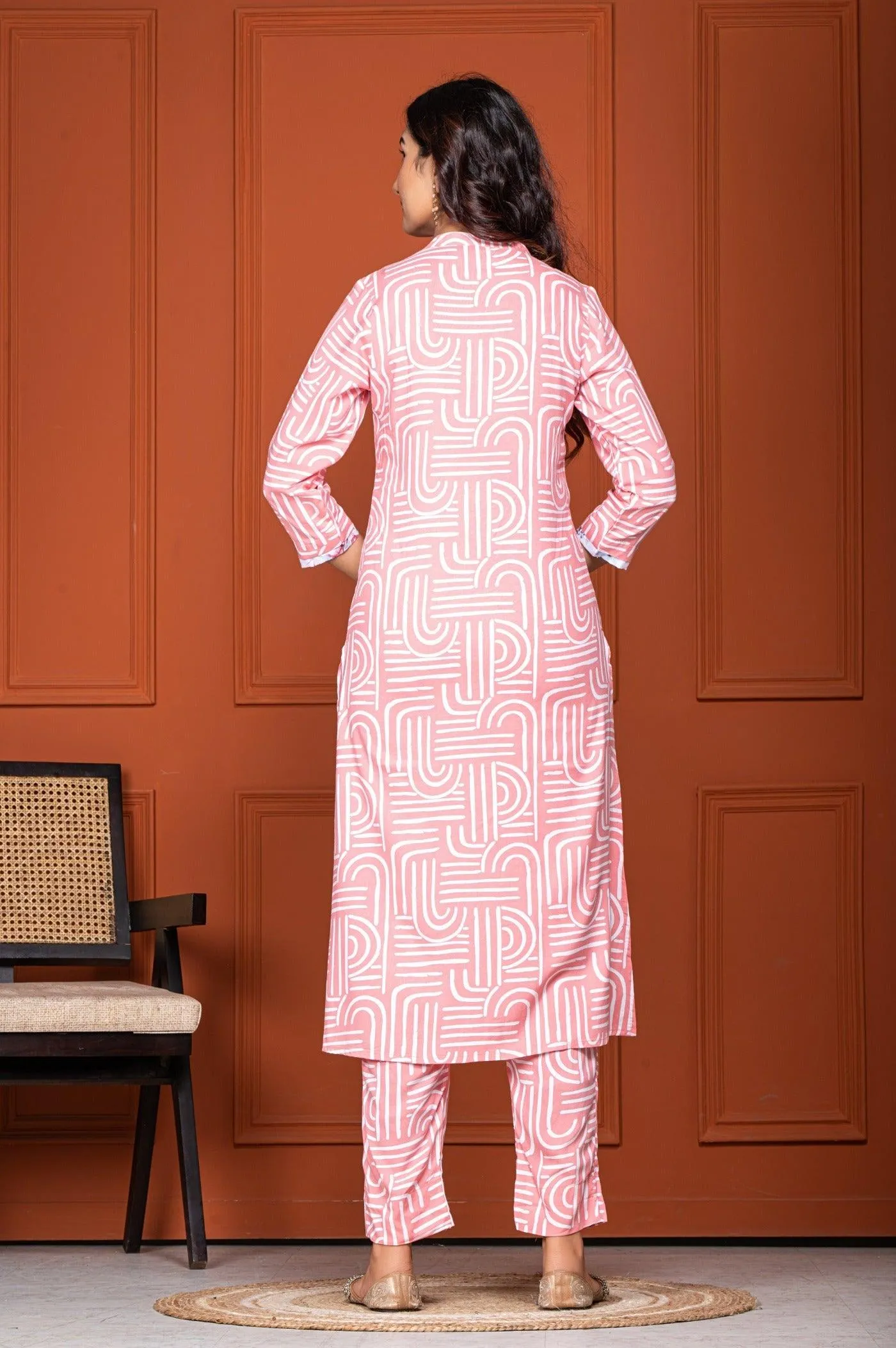 Sanganeri Print Kurti Pant Set