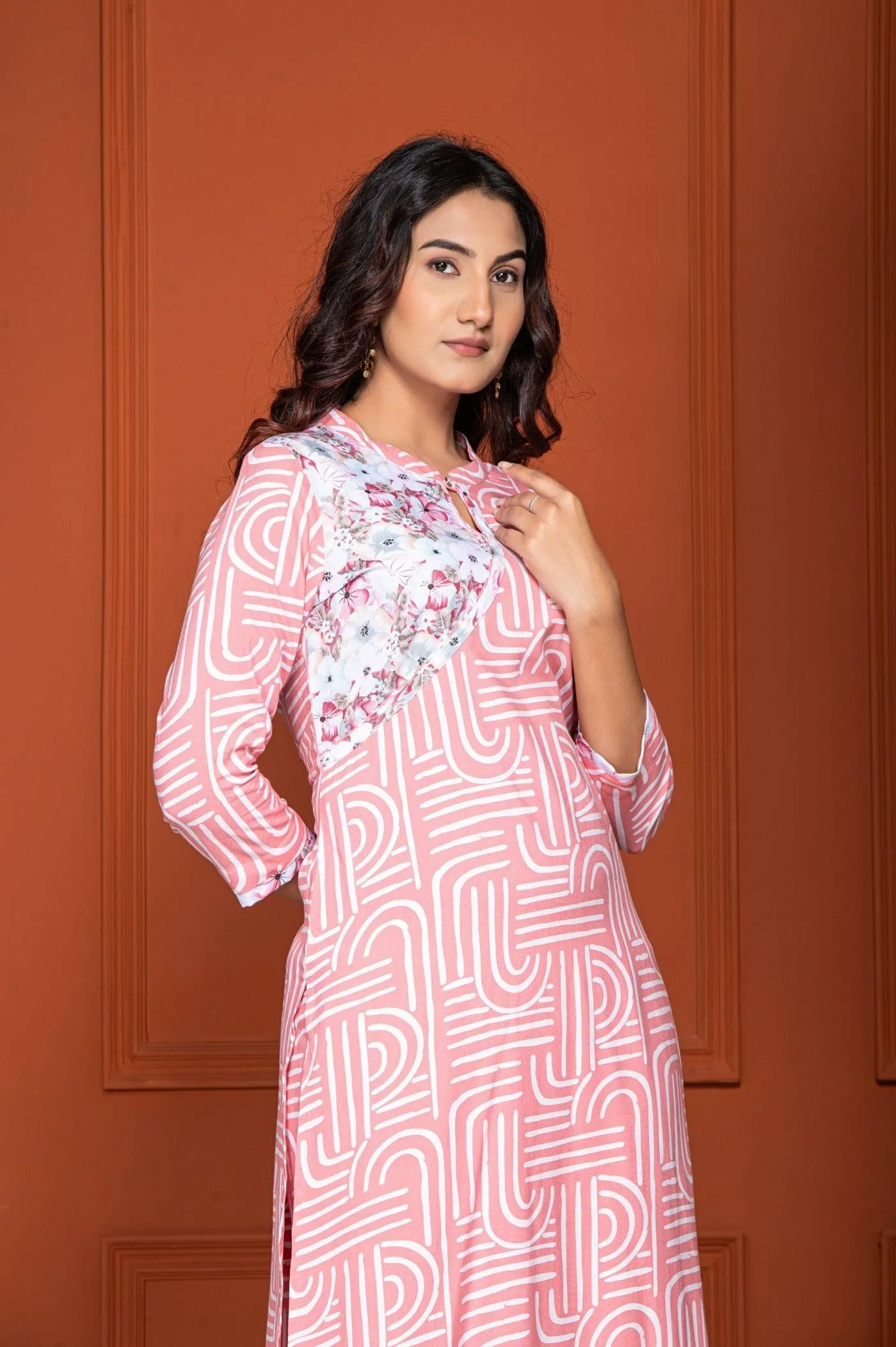 Sanganeri Print Kurti Pant Set