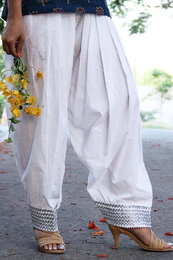 Silver Lahori Poncha Shalwar