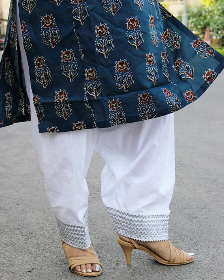 Silver Lahori Poncha Shalwar