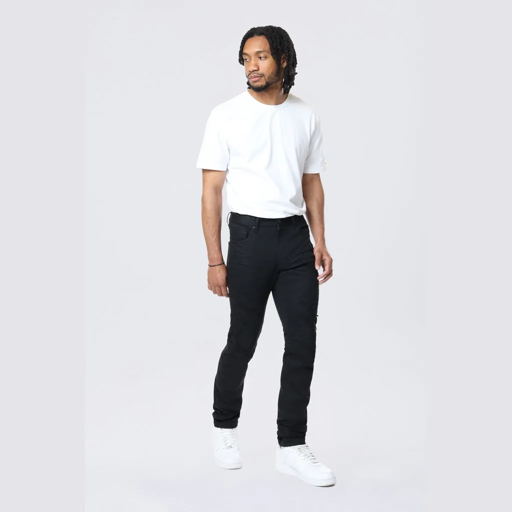 Slim Tapered Vintage Washed Jeans - Jet Black