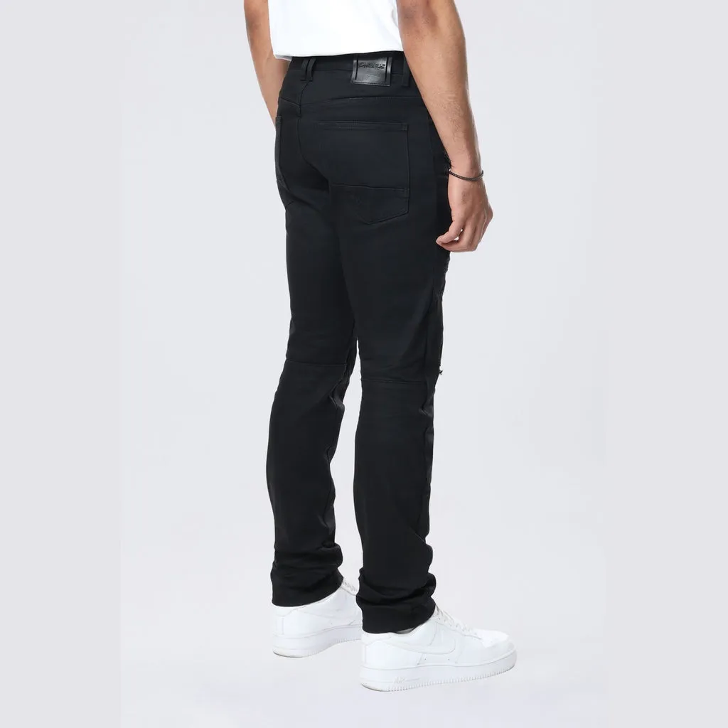 Slim Tapered Vintage Washed Jeans - Jet Black